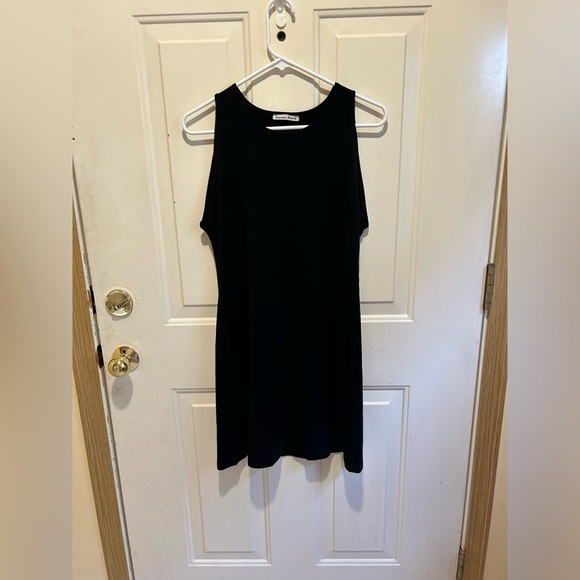 Reformation Size XL Black Tencel Ribbed Knit Sleeveless Mini Tank Dress - Picture 3 of 7